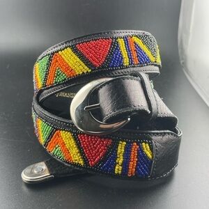 GINNIE JOHANSEN Leather Beaded women's belt black Multicolored‌‌‌‌